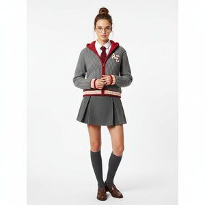 American Eagle Womens Full Zip Varsity Sweater Jacket Size XS‎ Academia Preppy